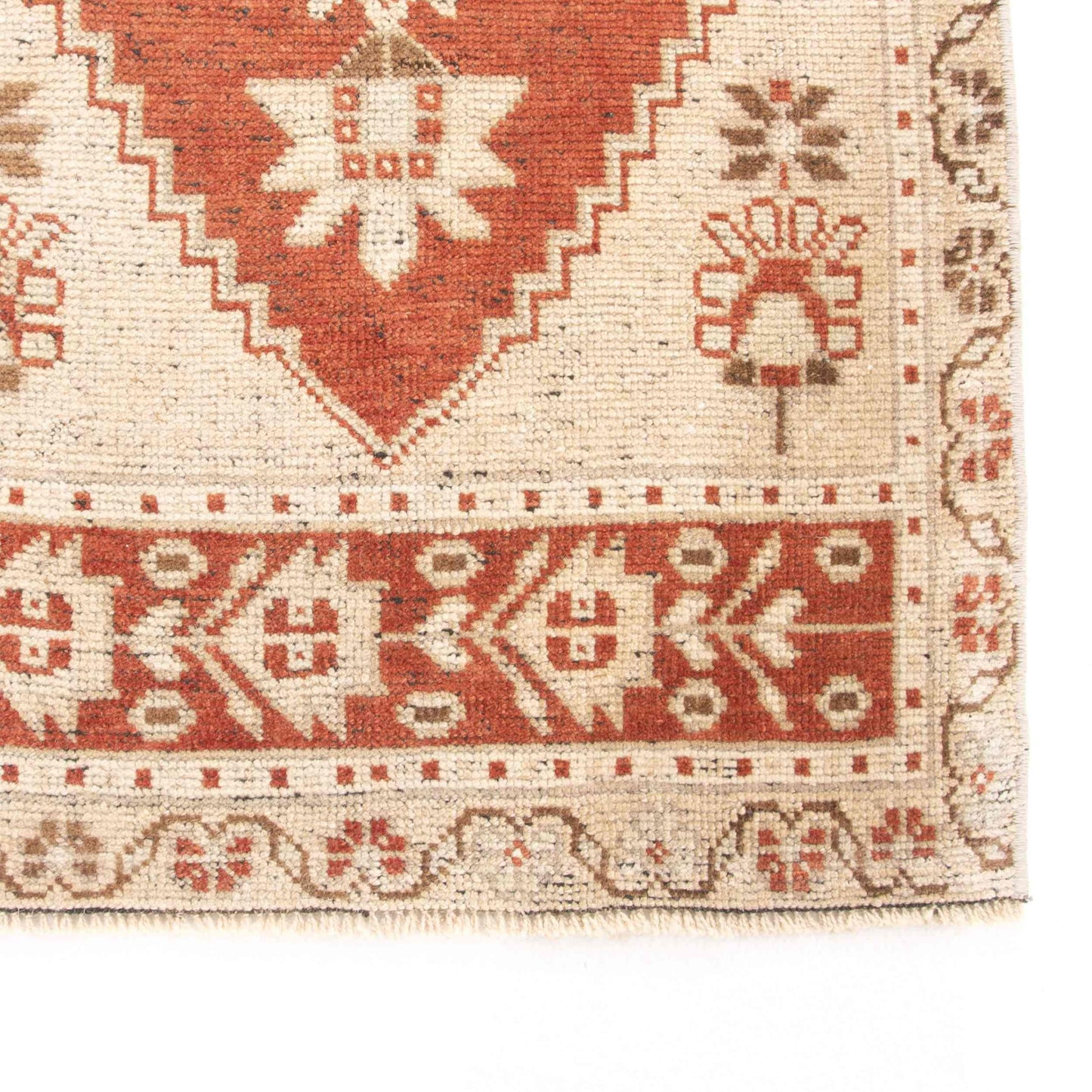 Oriental Rug Anatolian Handwoven Wool On Wool 50 x 115 Cm - 1' 8'' x 3' 10'' Red C014 ER01