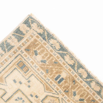 Oriental Rug Anatolian Handwoven Wool On Wool 50 x 115 Cm - 1' 8'' x 3' 10'' Sand C007 ER01