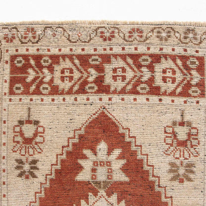 Oriental Rug Anatolian Handwoven Wool On Wool 50 x 115 Cm - 1' 8'' x 3' 10'' Red C014 ER01