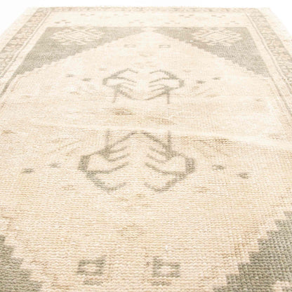 Oriental Rug Anatolian Handwoven Wool On Wool 56 x 108 Cm - 1' 11'' x 3' 7'' Sand C007 ER01