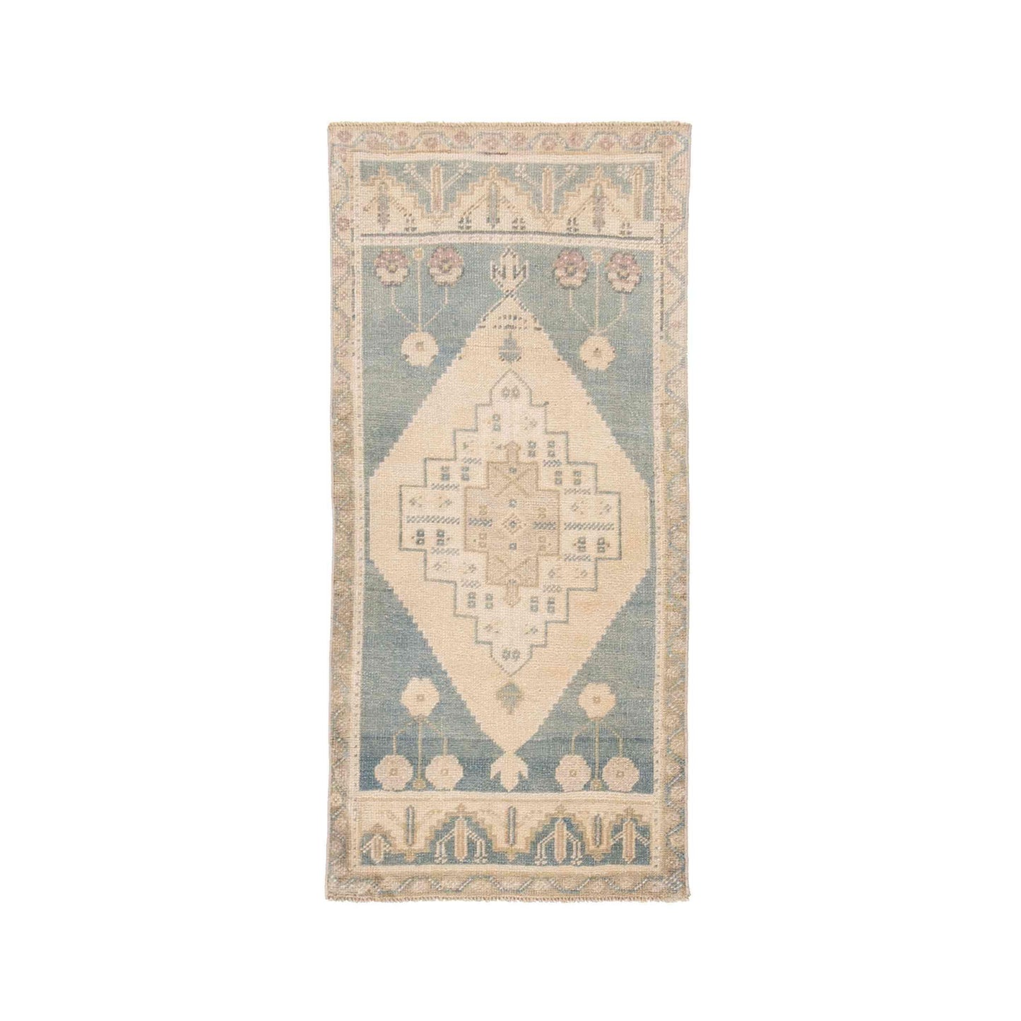 Oriental Rug Anatolian Handwoven Wool On Wool 56 x 120 Cm - 1' 11'' x 4' Sand C007 ER01