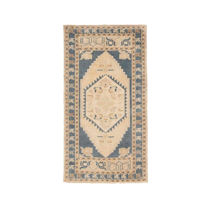 Oriental Rug Anatolian Handwoven Wool On Wool 58 x 106 Cm - 1' 11'' x 3' 6'' Sand C007 ER01