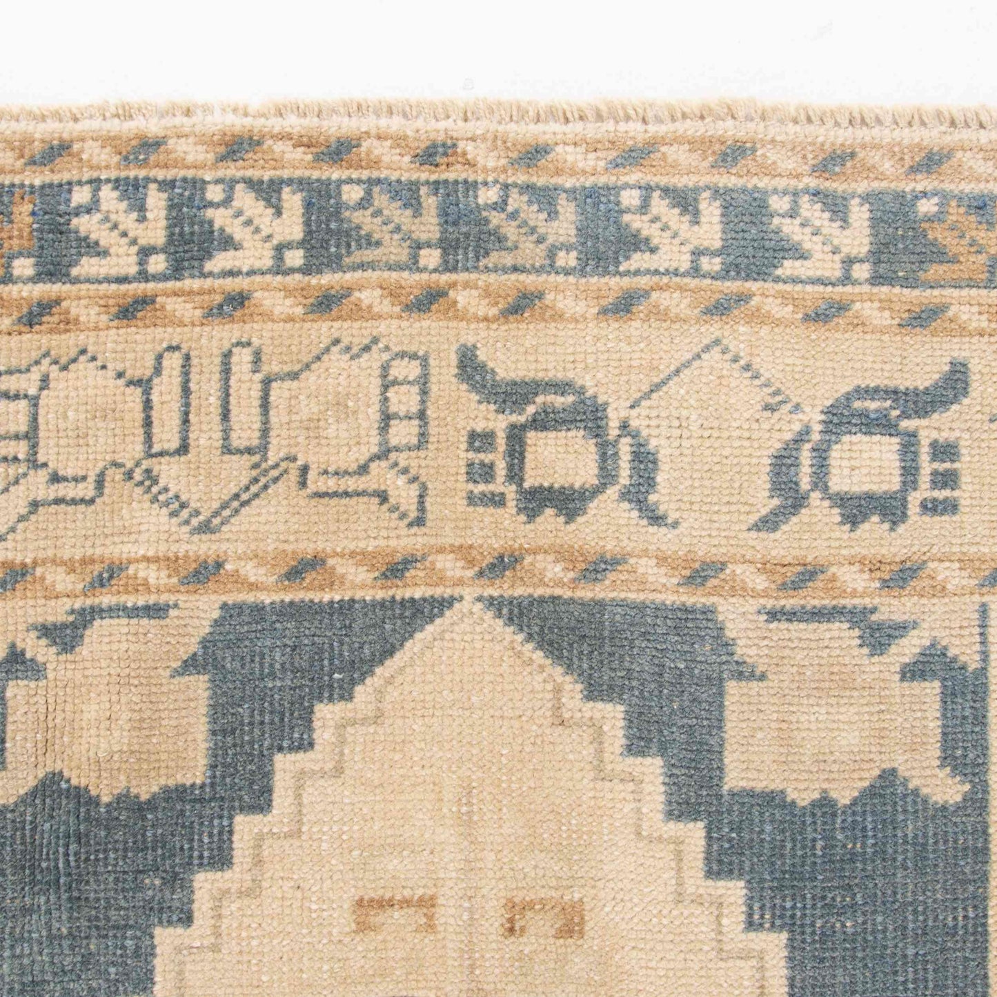 Oriental Rug Anatolian Handwoven Wool On Wool 58 x 106 Cm - 1' 11'' x 3' 6'' Sand C007 ER01