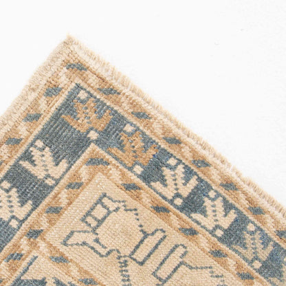 Oriental Rug Anatolian Handwoven Wool On Wool 58 x 106 Cm - 1' 11'' x 3' 6'' Sand C007 ER01