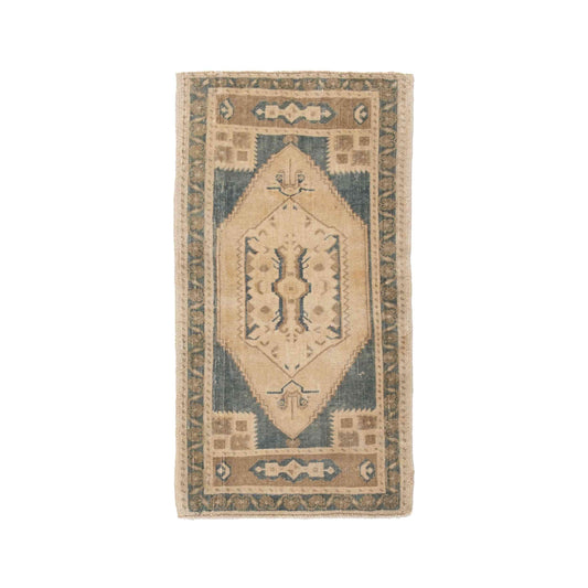 Oriental Rug Anatolian Handwoven Wool On Wool 60 x 110 Cm - 2' x 3' 8'' Sand C007 ER01