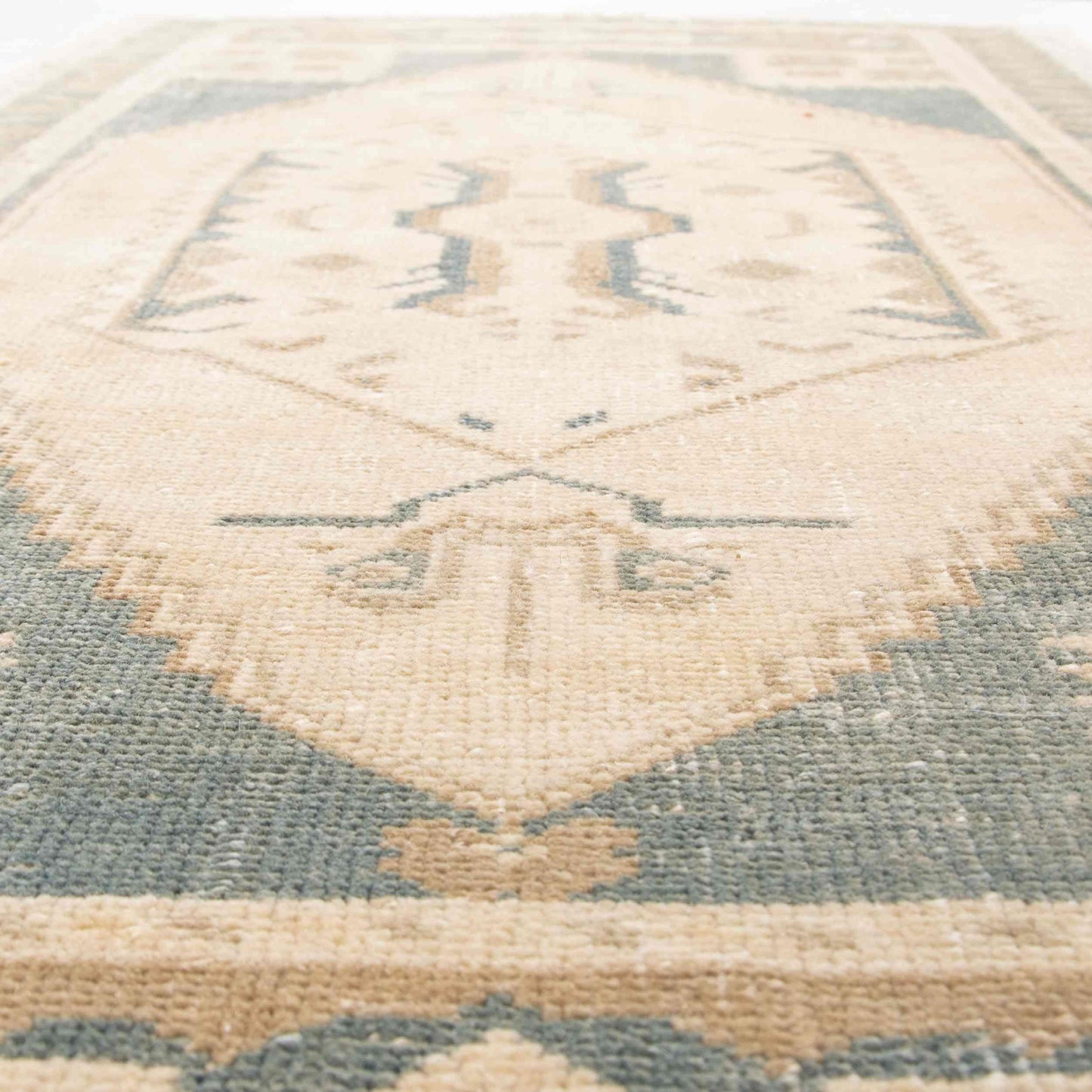 Oriental Rug Anatolian Handwoven Wool On Wool 60 x 110 Cm - 2' x 3' 8'' Sand C007 ER01