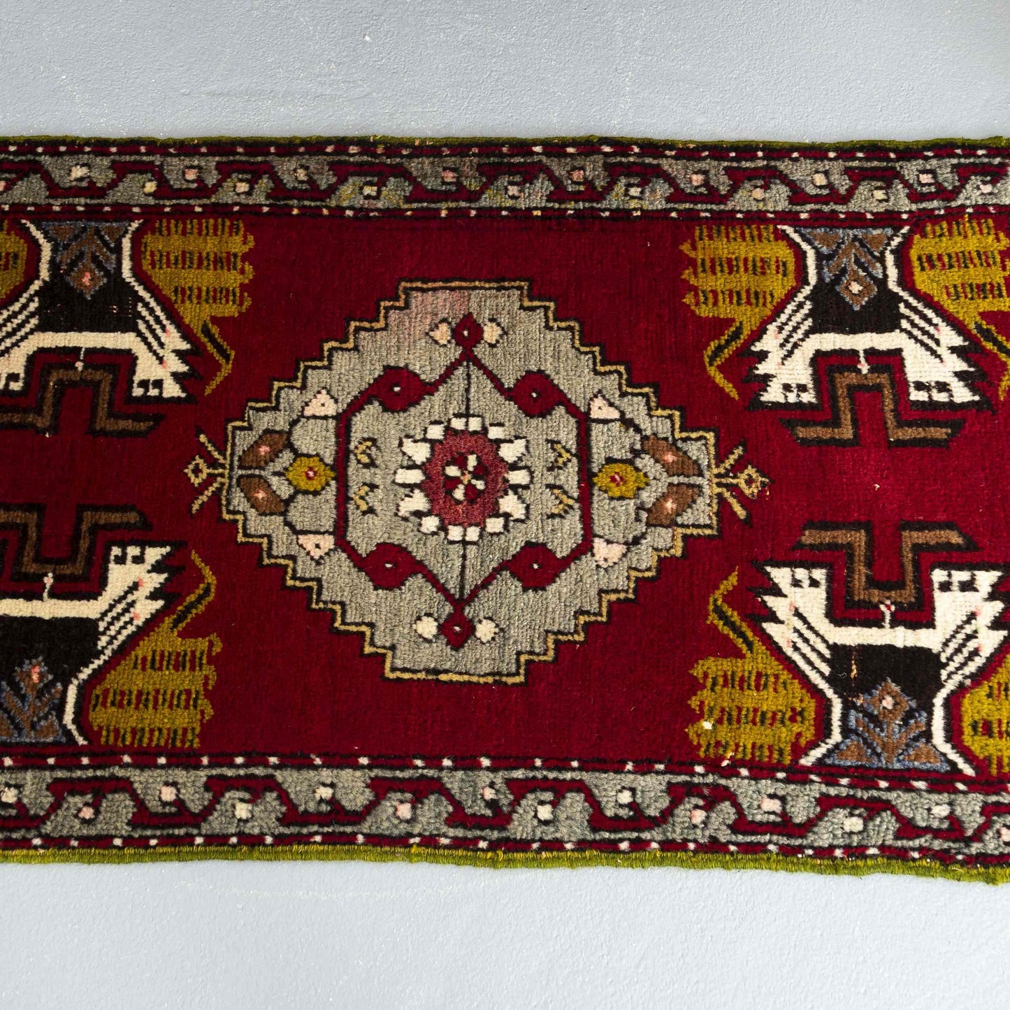 Oriental Rug Anatolian Handwoven Wool On Wool 60 x 90 Cm - 2' x 3' Red C014 ER01