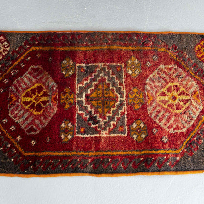 Oriental Rug Anatolian Handwoven Wool On Wool 60 x 90 Cm - 2' x 3' Red C014