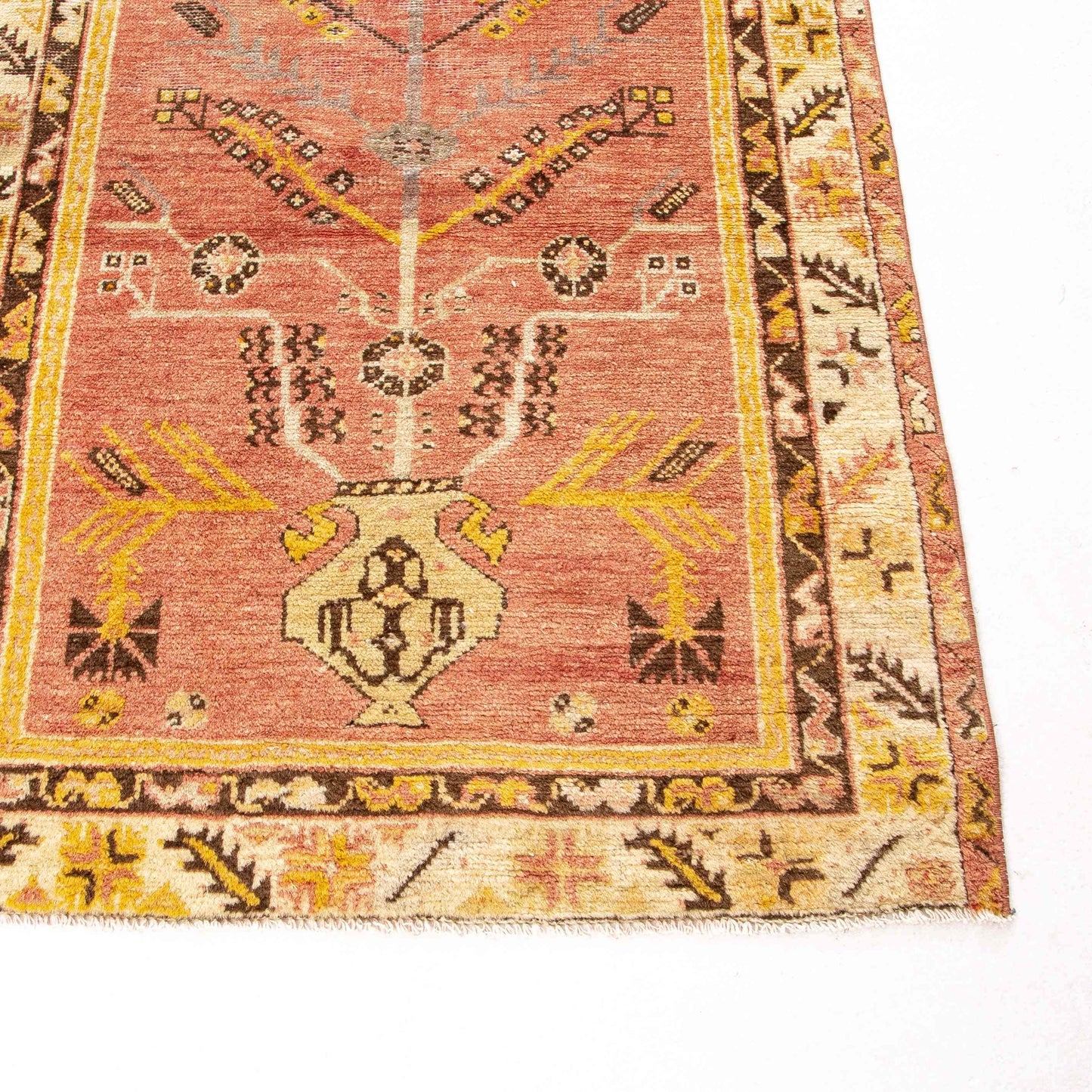 Oriental Rug Anatolian Handwoven Wool On Wool 83 x 311 Cm - 2' 9'' x 10' 3'' Orange C011 ER01