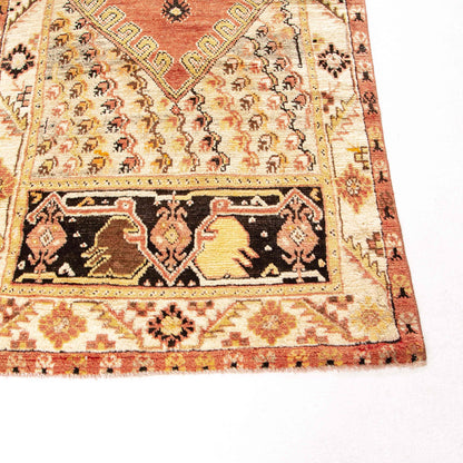 Oriental Runner Rug Anatolian Handwoven Wool On Wool 88 x 366 Cm - 2' 11'' x 12' 1'' Sand C007 ER12