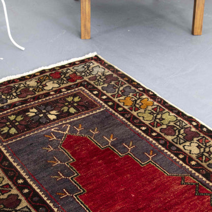 Oriental Rug Anatolian Handwoven Wool On Wool 96 x 180 Cm - 3' 2'' x 5' 11'' Burgundy C021 ER01