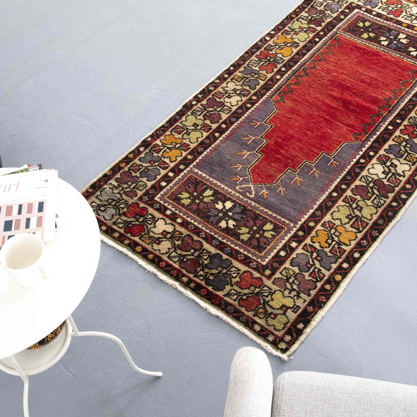 Oriental Rug Anatolian Handwoven Wool On Wool 96 x 180 Cm - 3' 2'' x 5' 11'' Burgundy C021 ER01