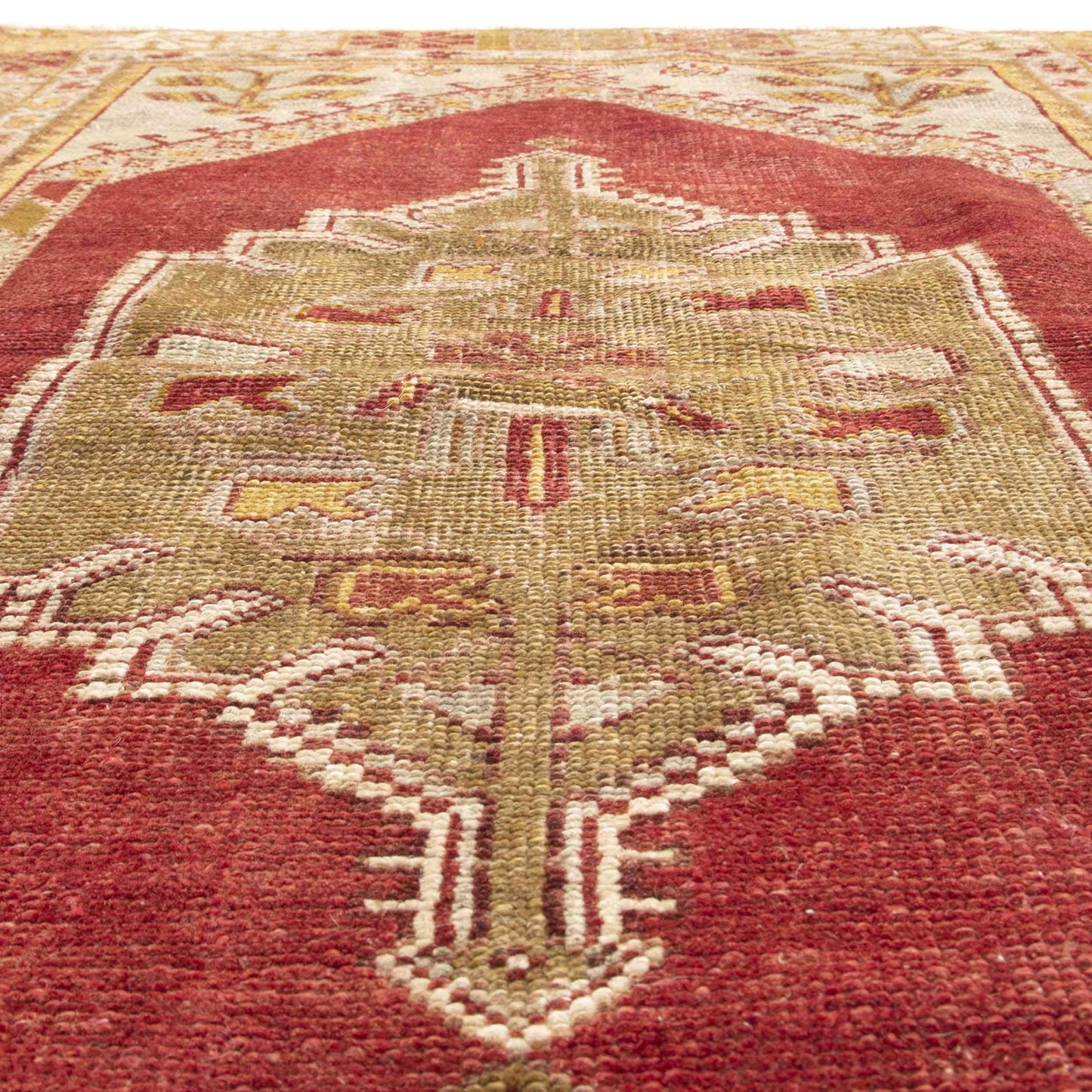 Oriental Rug Anatolian Handwoven Wool On Wool 97 x 170 Cm - 3' 3'' x 5' 7'' Red C014 ER01