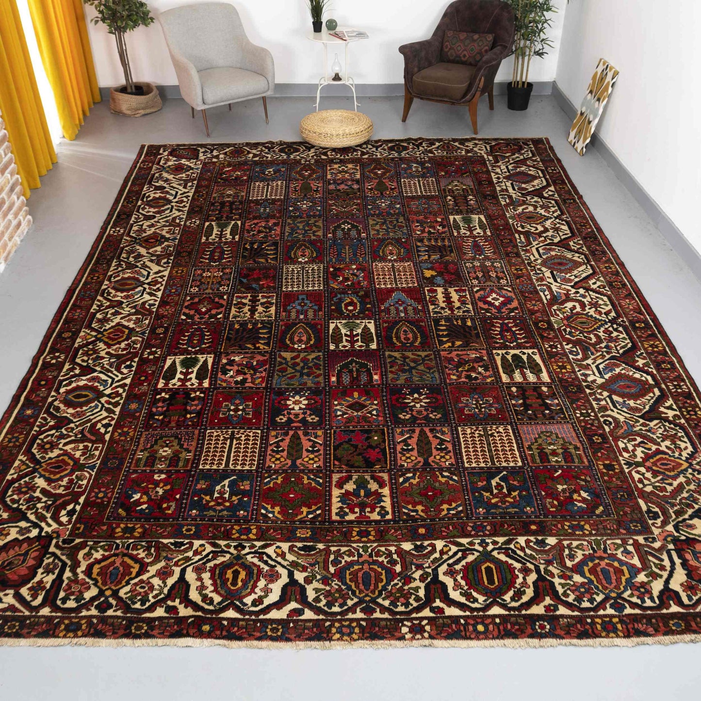 Oriental Rug Bahtiyari Handwoven Wool On Cotton 325 x 450 Cm - 10' 8'' x 14' 10'' Red C014 ER34