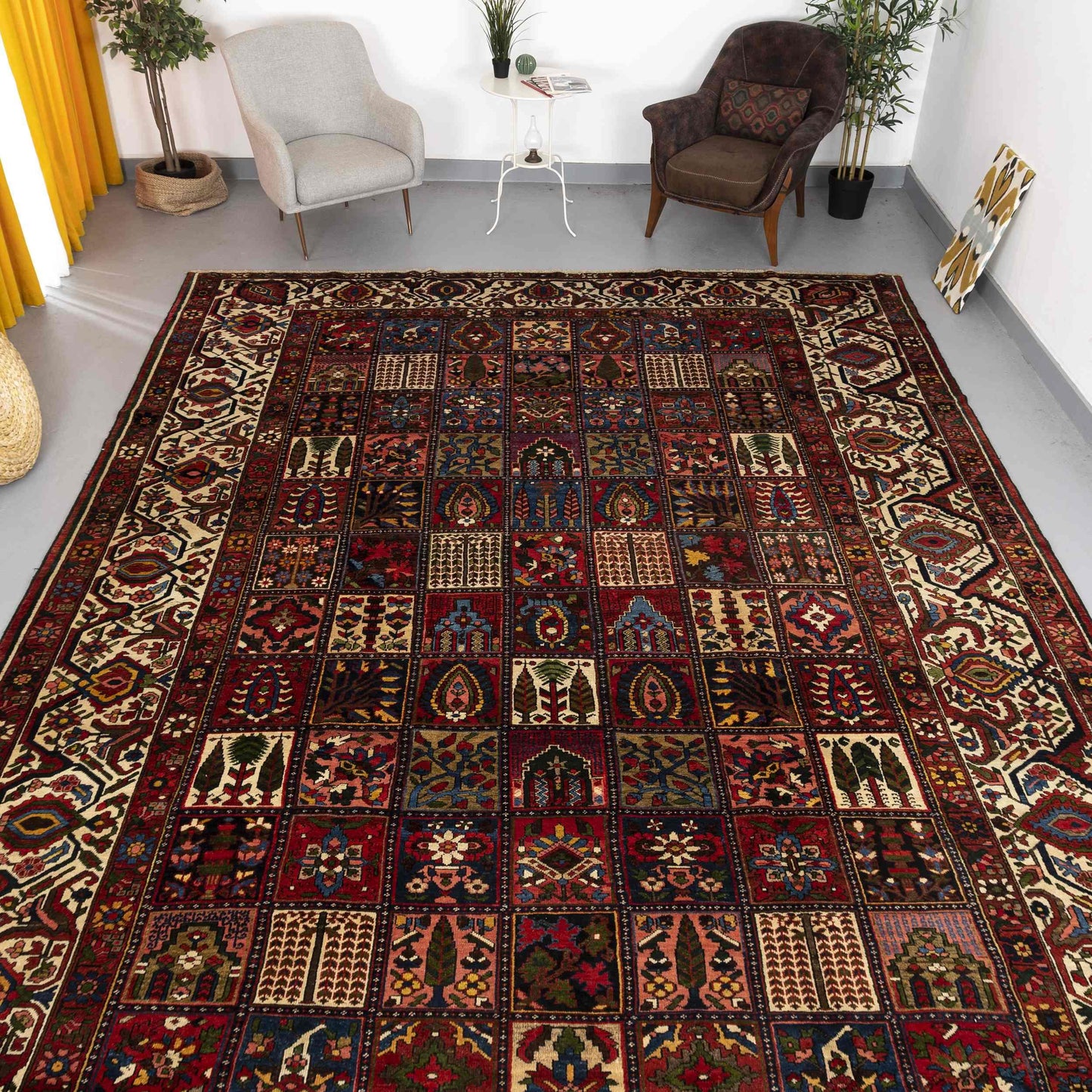 Oriental Rug Bahtiyari Handwoven Wool On Cotton 325 x 450 Cm - 10' 8'' x 14' 10'' Red C014 ER34