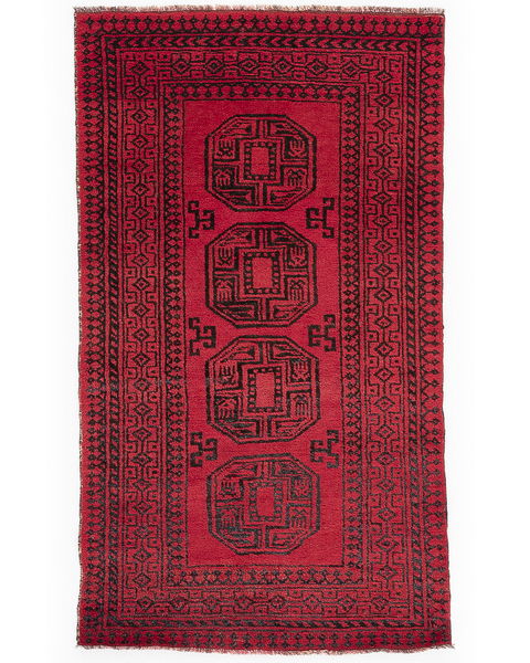 Oriental Rug Beluch Hand Knotted Wool On Wool 114 X 182 Cm - 3' 9'' X 6' Red C014 ER01