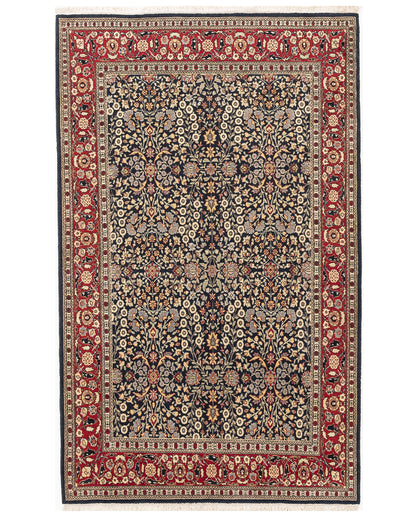 Oriental Rug Hereke Hand Knotted Wool On Cotton 162 X 262 Cm - 5' 4'' X 8' 8'' Black C002 ER12