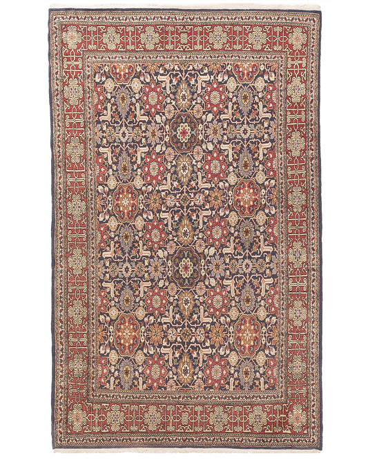 Oriental Rug Hereke Hand Knotted Wool On Cotton 164 X 266 Cm - 5' 5'' X 8' 9'' Red C014 ER12