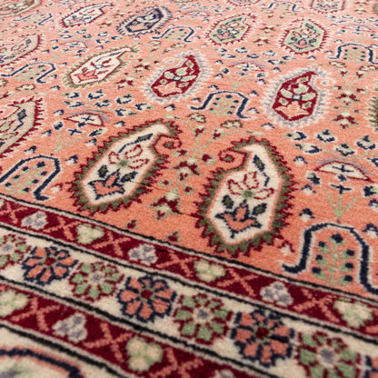 Oriental Rug Hereke Hand Knotted Wool On Cotton 166 X 246 Cm - 5' 6'' X 8' 1'' Pink C004 ER12