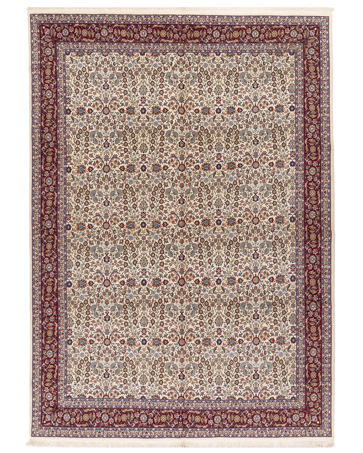 Oriental Rug Hereke Hand Knotted Wool On Cotton 253 X 356 Cm - 8' 4'' X 11' 9'' Sand C007 ER34