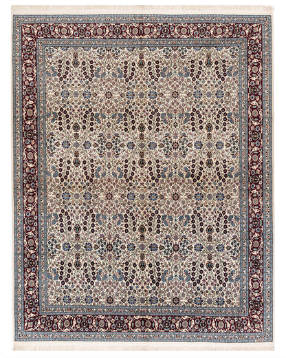 Oriental Rug Hereke Hand Knotted Wool On Cotton 256 X 324 Cm - 8' 5'' X 10' 8'' Light Blue C013 ER23