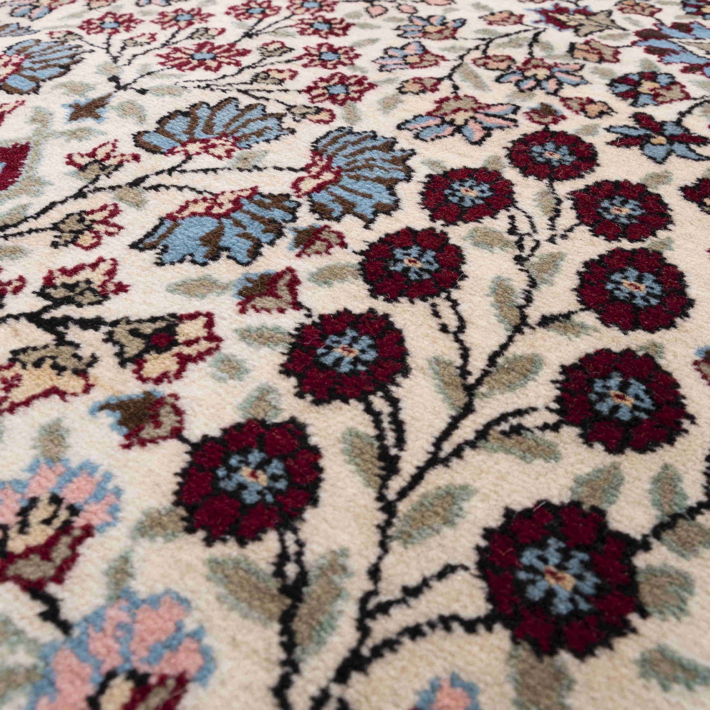 Oriental Rug Hereke Hand Knotted Wool On Cotton 256 X 324 Cm - 8' 5'' X 10' 8'' Light Blue C013 ER23