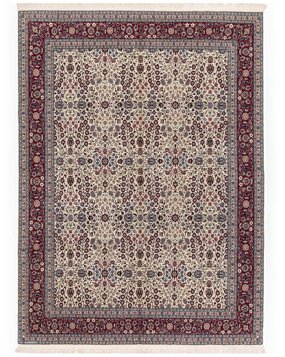 Oriental Rug Hereke Hand Knotted Wool On Cotton 257 X 310 Cm - 8' 6'' X 10' 3'' Burgundy C021 ER23