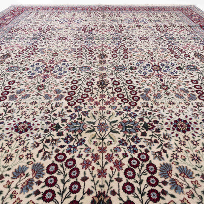 Oriental Rug Hereke Hand Knotted Wool On Cotton 257 X 310 Cm - 8' 6'' X 10' 3'' Burgundy C021 ER23