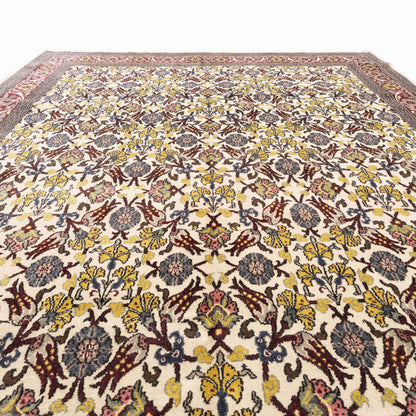 Oriental Rug Hereke Hand Knotted Wool On Cotton - X 290 Cm - 6' 6'' X 9' 7'' Yellow C006 ER23