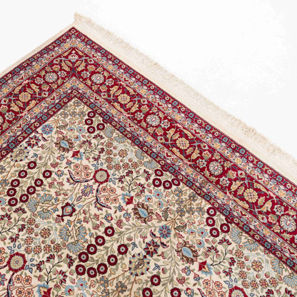 Oriental Rug Hereke Hand Knotted Wool On Cotton - X 301 Cm - 6' 9'' X 9' 11'' Red C014 ER23