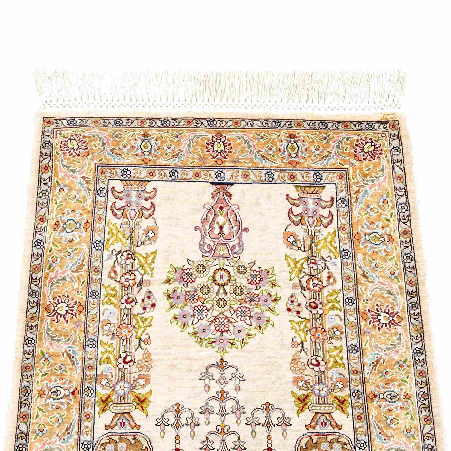 Alfombra Hereke Tejida A Mano Pura Seda Oriental Única 47 X 71 Cm - 1' 7'' X 2' 4'' m2: 0,3337