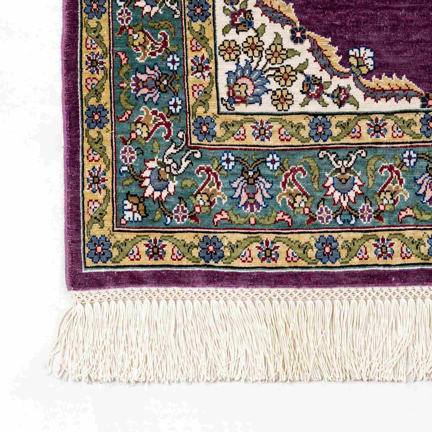 Alfombra Hereke Tejida A Mano Pura Seda Oriental Única 56 X 83 Cm - 1' 11'' X 2' 9'' m2: 0,4648