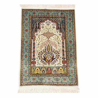 Oriental Rug Hereke Handmade Pure Silk - 69 X 98 Cm - 2' 4'' X 3' 3'' Turquosie C019 ER01