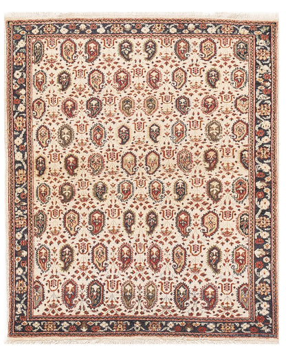 Oriental Rug Hereke Handmade Wool On Cotton 102 X 117 Cm - 3' 5'' X 3' 11'' Sand C007 ER01