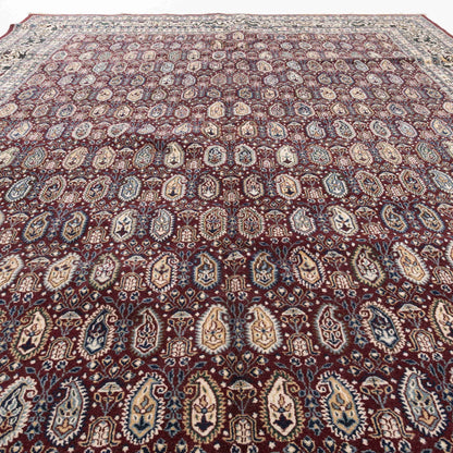 Oriental Rug Hereke Handmade Wool On Cotton 211 X 298 Cm - 7' X 9' 10'' Burgundy C021 ER23