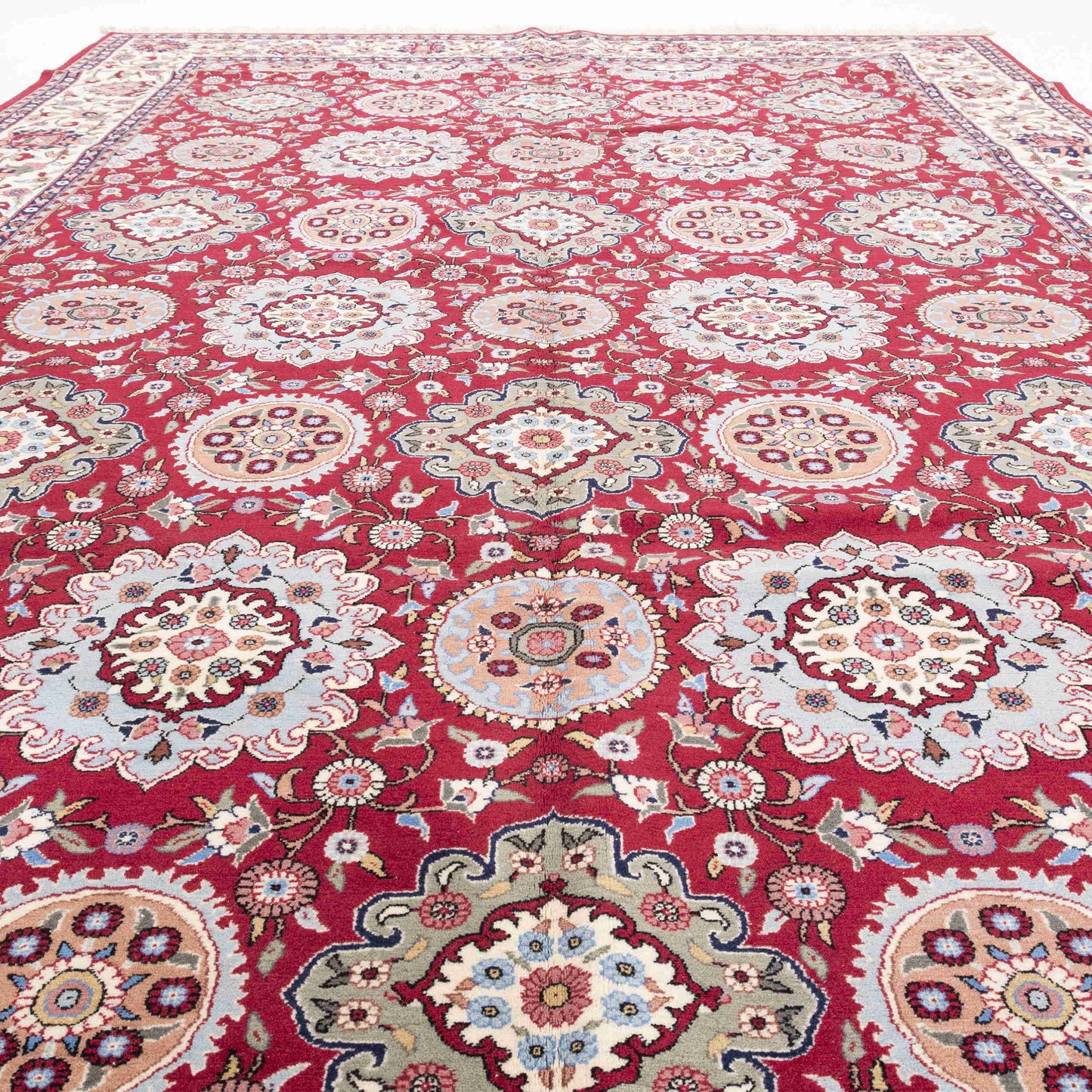 Oriental Rug Hereke Handmade Wool On Cotton 221 X 333 Cm - 7' 4'' X 11' Red C014 ER23