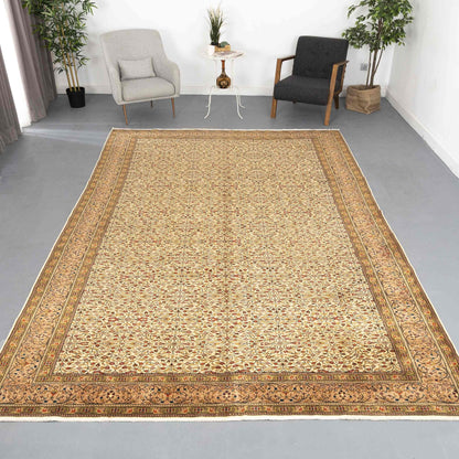 Oriental Rug Kayseri Handwoven Wool On Cotton 240 x 380 Cm - 7' 11'' x 12' 6'' Sand C007 ER34