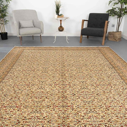 Oriental Rug Kayseri Handwoven Wool On Cotton 240 x 380 Cm - 7' 11'' x 12' 6'' Sand C007 ER34