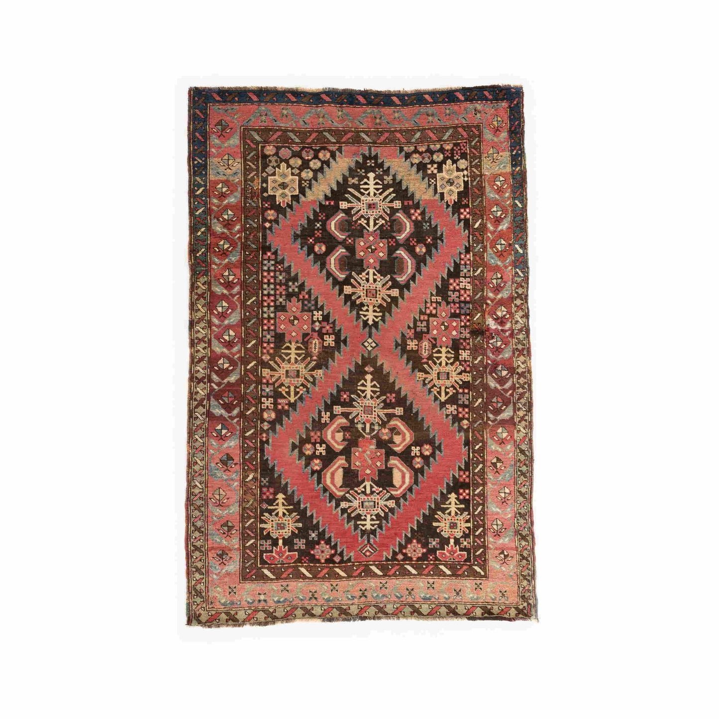 Oriental Rug Kazakh Handmade Wool On Wool 128 X 193 Cm - 4' 3'' X 6' 4'' Pink C004 ER01