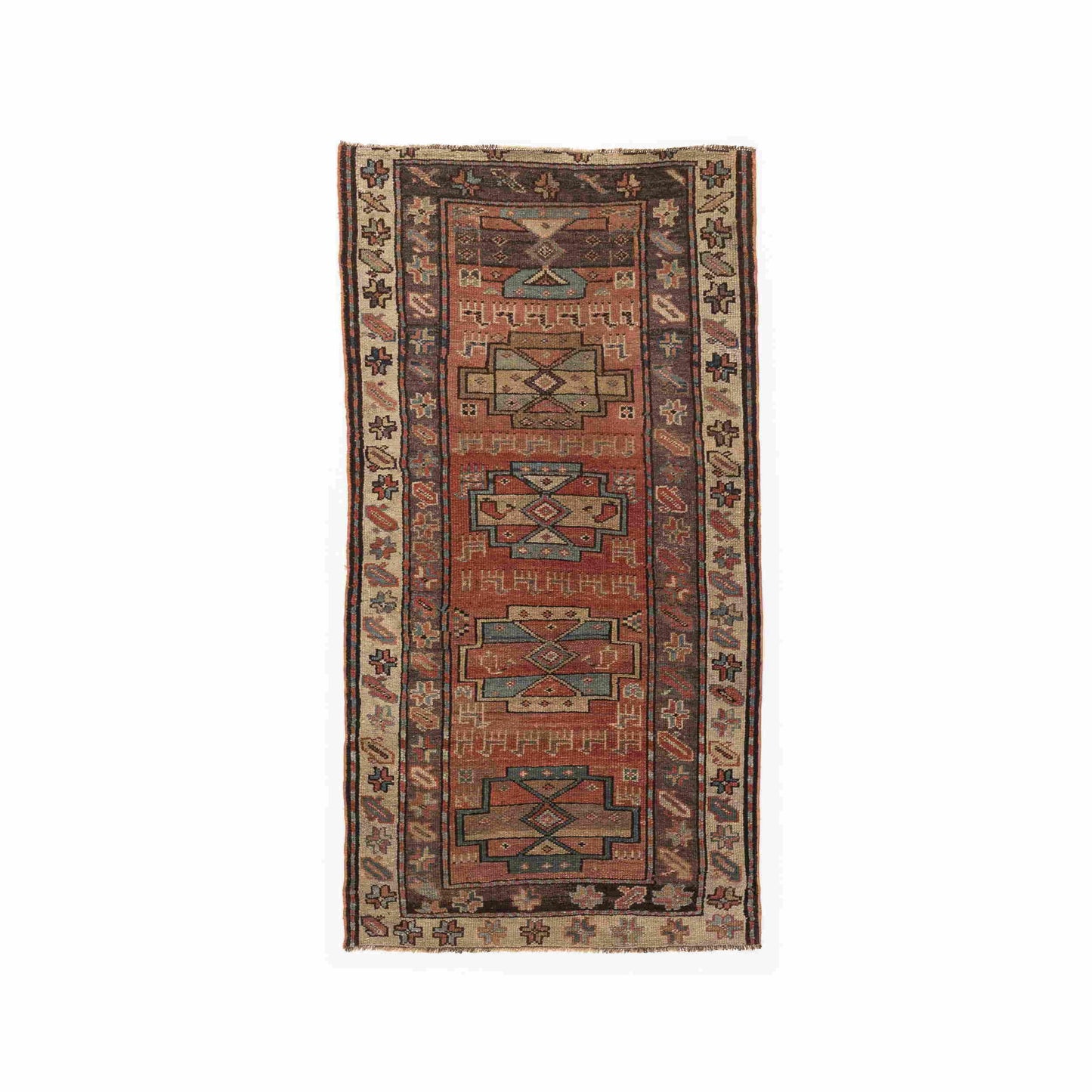 Oriental Rug Kazakh Handmade Wool On Wool 98 X 190 Cm - 3' 3'' X 6' 3'' Multicolor C016 ER01