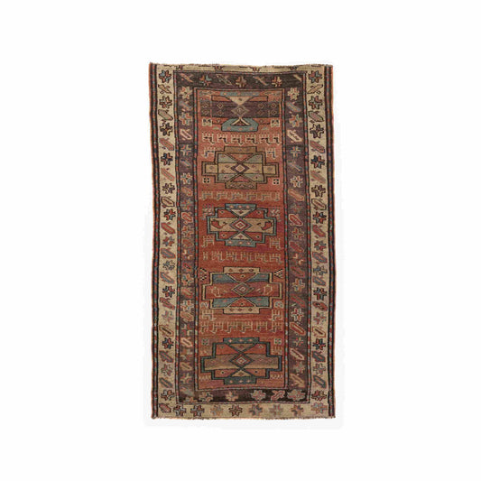 Oriental Rug Kazakh Handmade Wool On Wool 98 X 190 Cm - 3' 3'' X 6' 3'' Multicolor C016 ER01