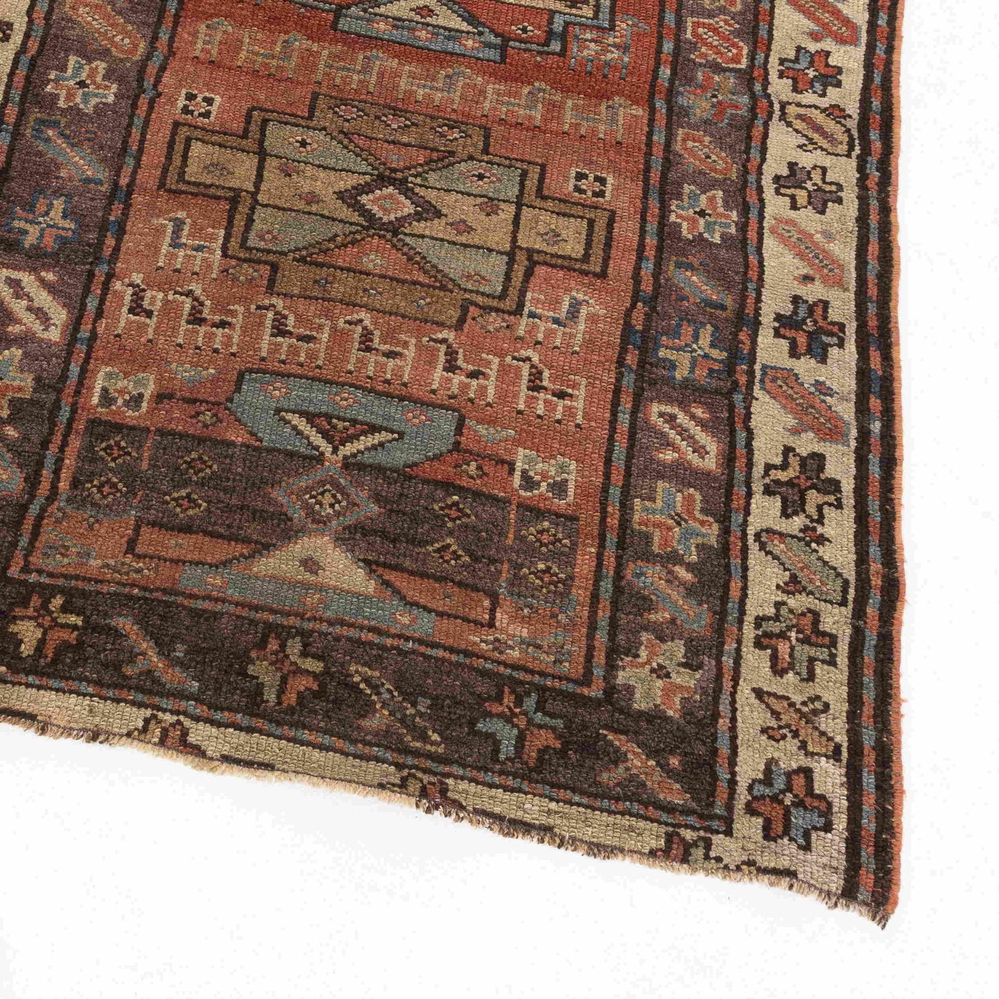 Oriental Rug Kazakh Handmade Wool On Wool 98 X 190 Cm - 3' 3'' X 6' 3'' Multicolor C016 ER01