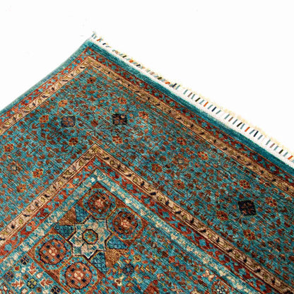 Oriental Rug Mamluk Hand Knotted Wool On Cotton 172 X 247 Cm - 5' 8'' X 8' 2" Green C015