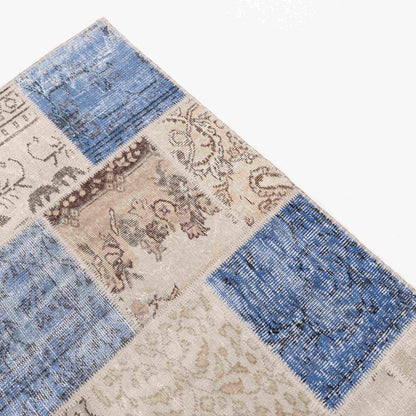 Oriental Rug Patchwork Hand Knotted Wool On Cotton 170 x 240 Cm - 5' 7'' x 7' 11'' Sand C007 ER12