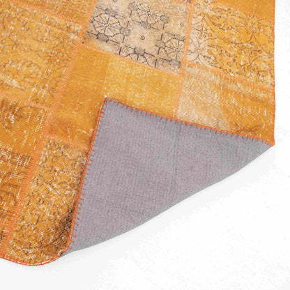 Oriental Rug Patchwork Hand Knotted Wool On Wool 119 x 184 Cm - 3' 11'' x S6' 1'' Orange C011 ER01