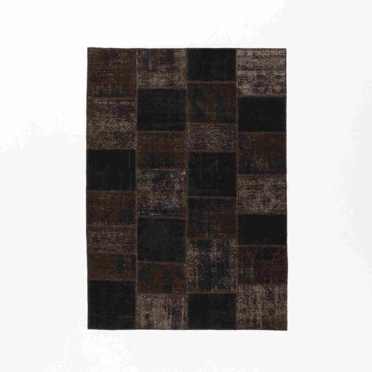 Oriental Rug Patchwork Hand Knotted Wool On Wool 172 x 243 Cm - 5' 8'' x 8' Brown C005 ER12