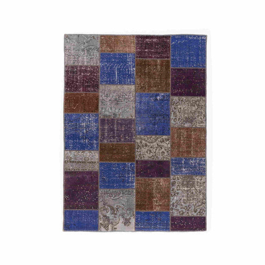 Oriental Rug Patchwork Hand Knotted Wool On Wool 174 x 240 Cm - 5' 9'' x 7' 11'' Multicolor C016 ER12