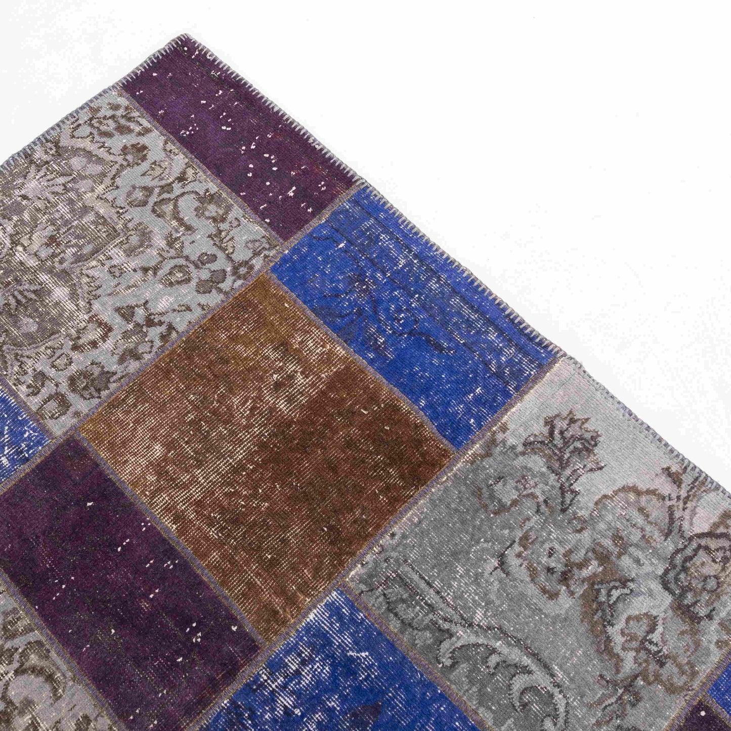 Oriental Rug Patchwork Hand Knotted Wool On Wool 174 x 240 Cm - 5' 9'' x 7' 11'' Multicolor C016 ER12