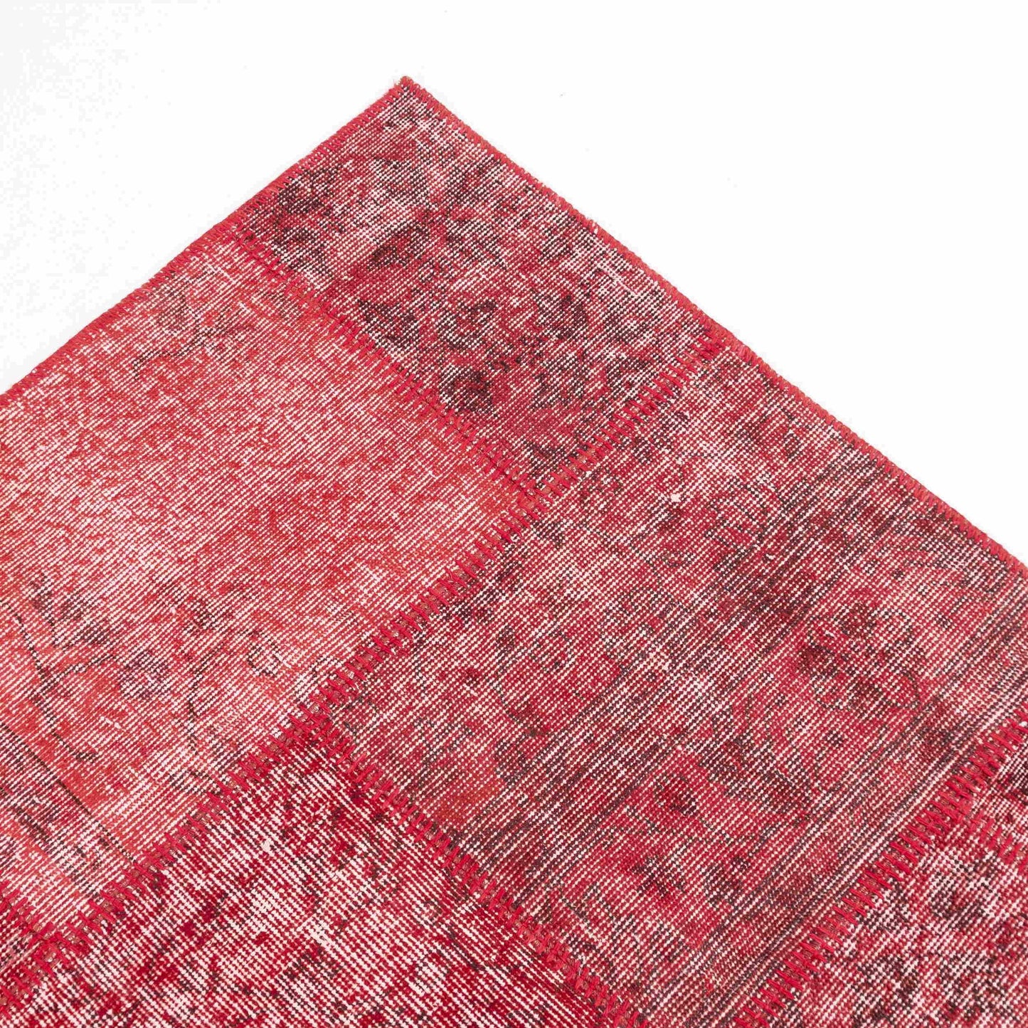 Oriental Rug Patchwork Hand Knotted Wool On Wool 250 x 350 Cm - 8' 3'' x 11' 6'' Red C014 ER34