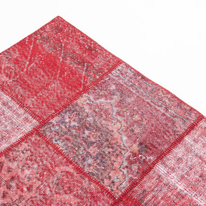Oriental Rug Patchwork Hand Knotted Wool On Wool 296 x 398 Cm – 9’ 9'' x 13’ 1’’ Red C014 ER34